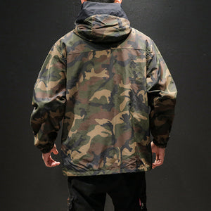 Elevate Your Style with the Oversized Reversible Camouflage Hooded Jacket
