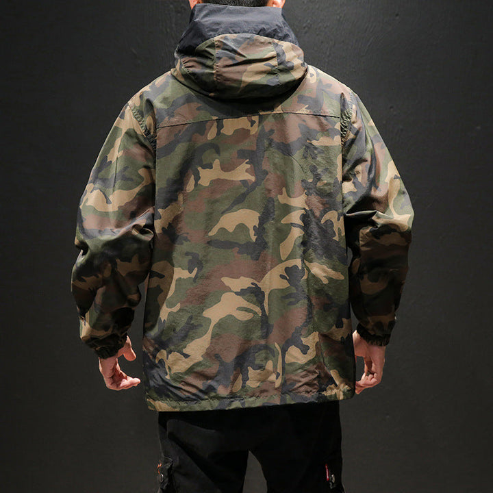 Elevate Your Style with the Oversized Reversible Camouflage Hooded Jacket