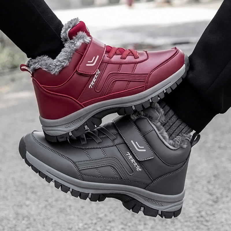 Winter Men Warm Plush Velcro Snow Boots