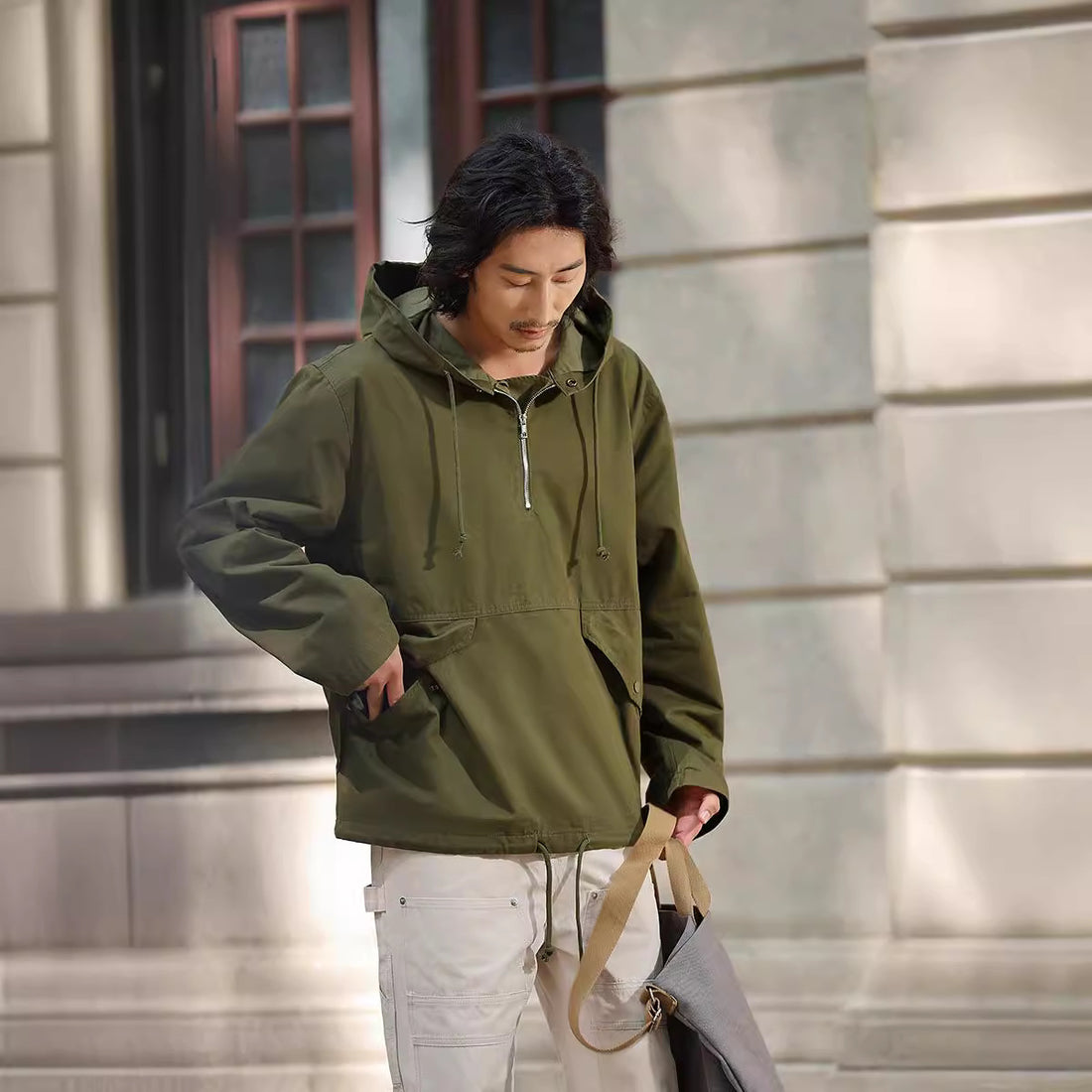Hooded Camouflage Outdoor Trench Jacket