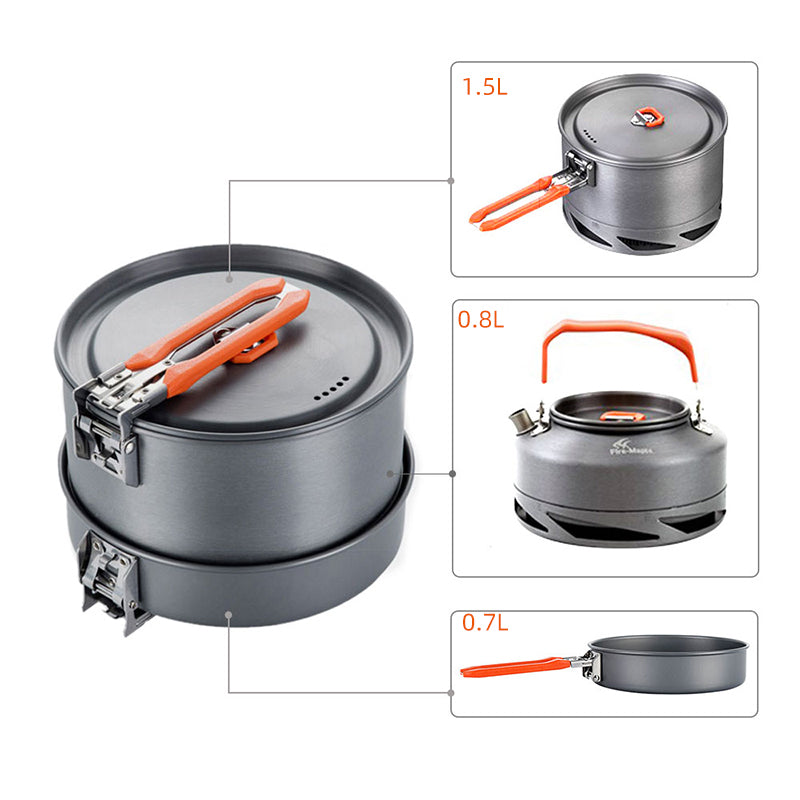 Outdoor Portable Camping Cookware, Picnic Heat Set