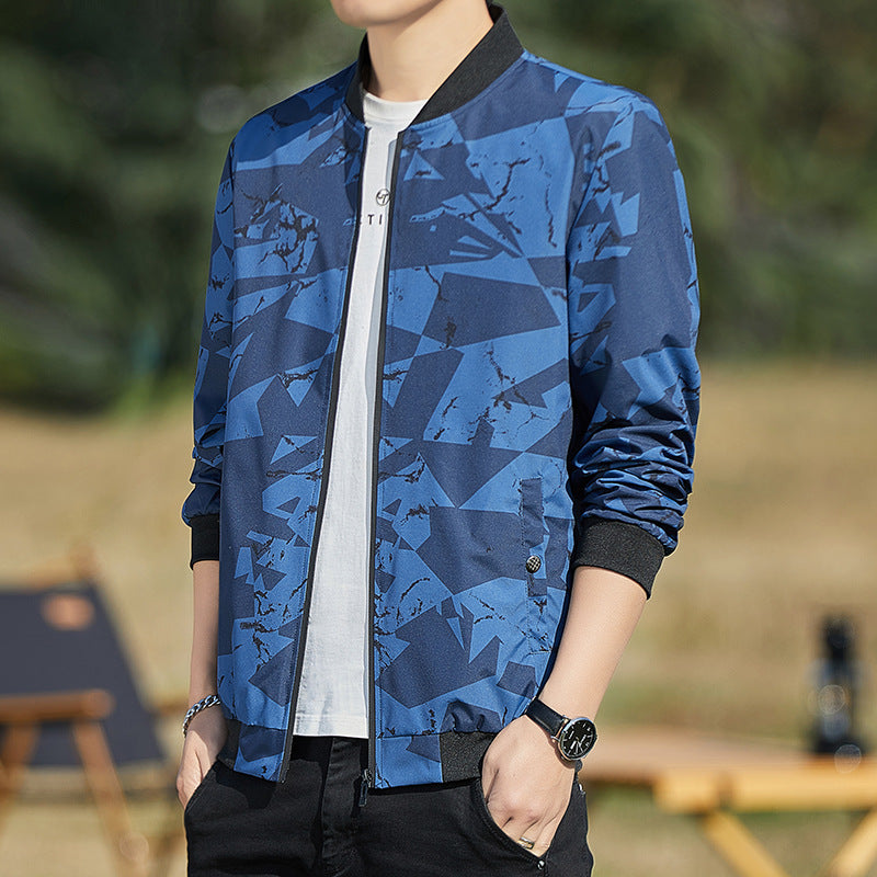 Men's Stand Collar Thin Camouflage Jacket