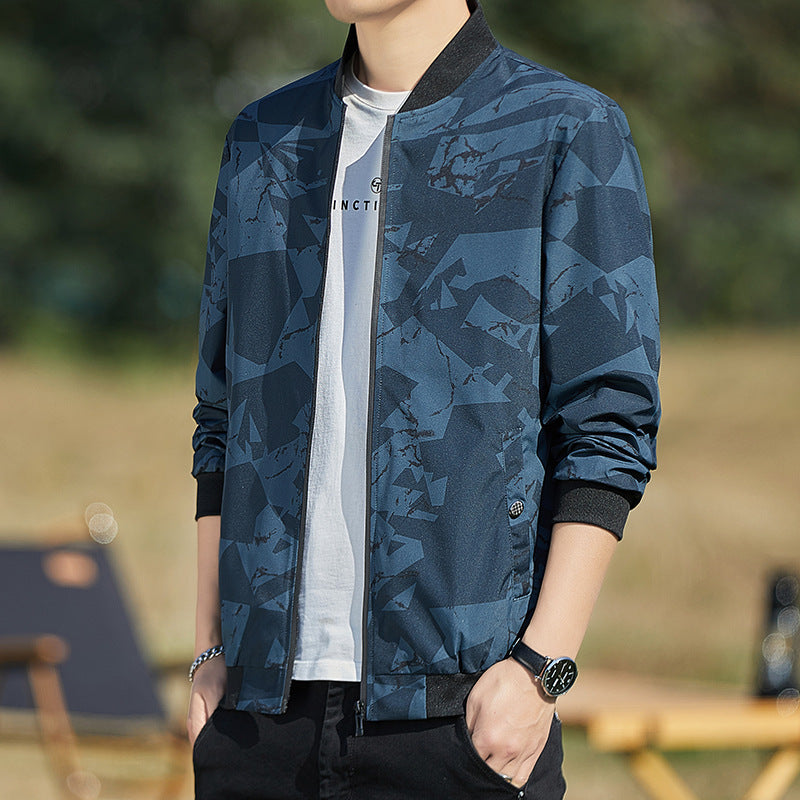 Men's Stand Collar Thin Camouflage Jacket