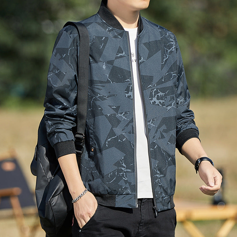 Men's Stand Collar Thin Camouflage Jacket