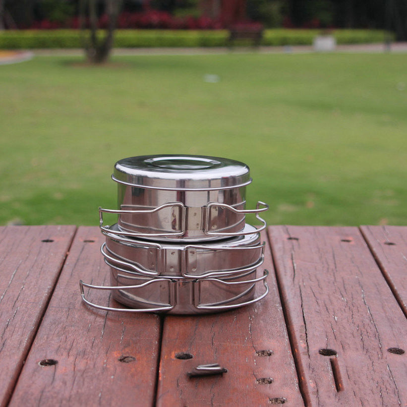 Outdoor Stainless Steel Portable Cookware Pot Set