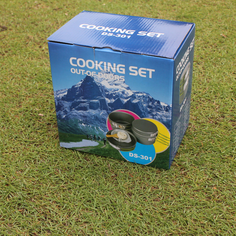 Outdoor Portable Non-stick Cooking Set for 2-3 Person