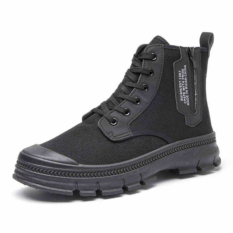 Men's Side Zipper High-top Shoes