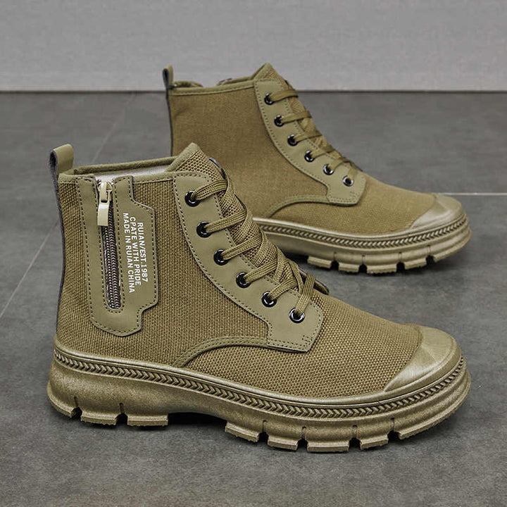 Men's Side Zipper High-top Shoes