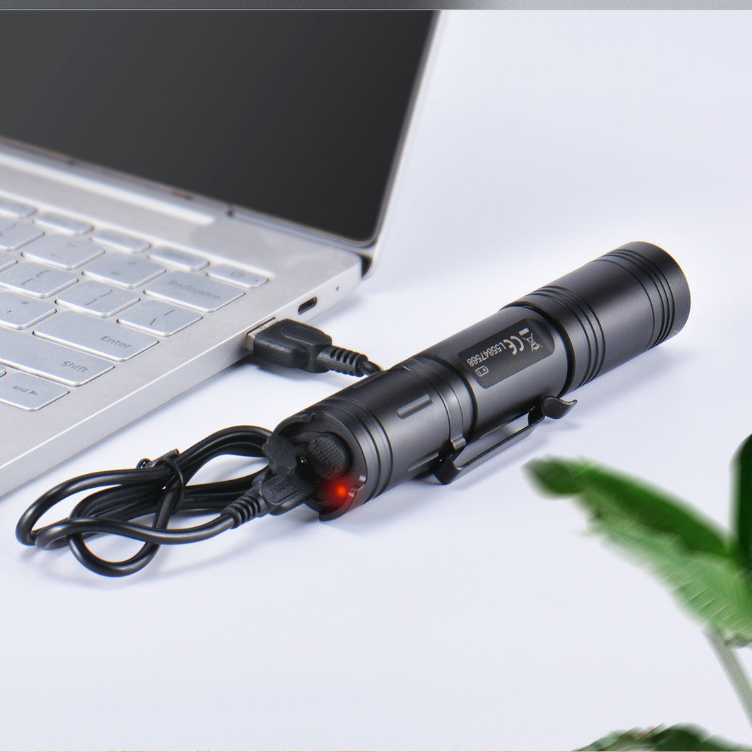 Outdoor Camping USB Rechargeable Glare Flashlight