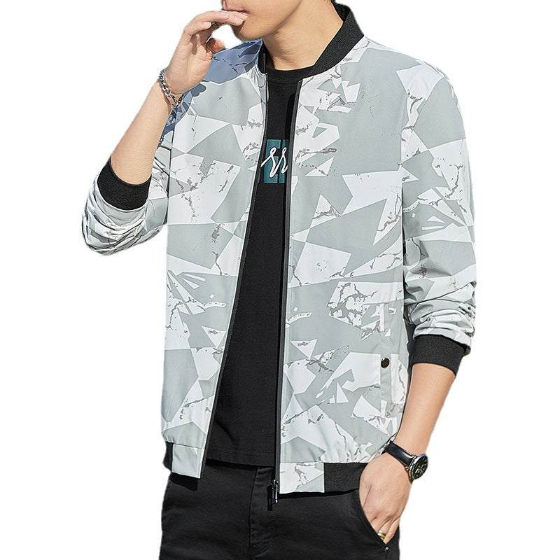 Men's Stand Collar Thin Camouflage Jacket