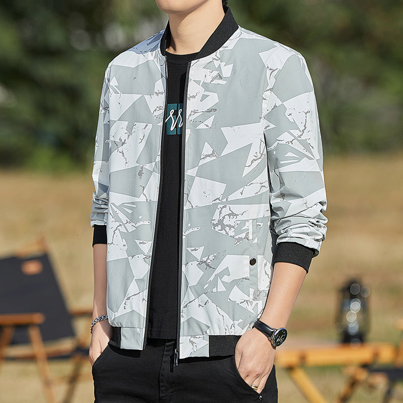 Men's Stand Collar Thin Camouflage Jacket