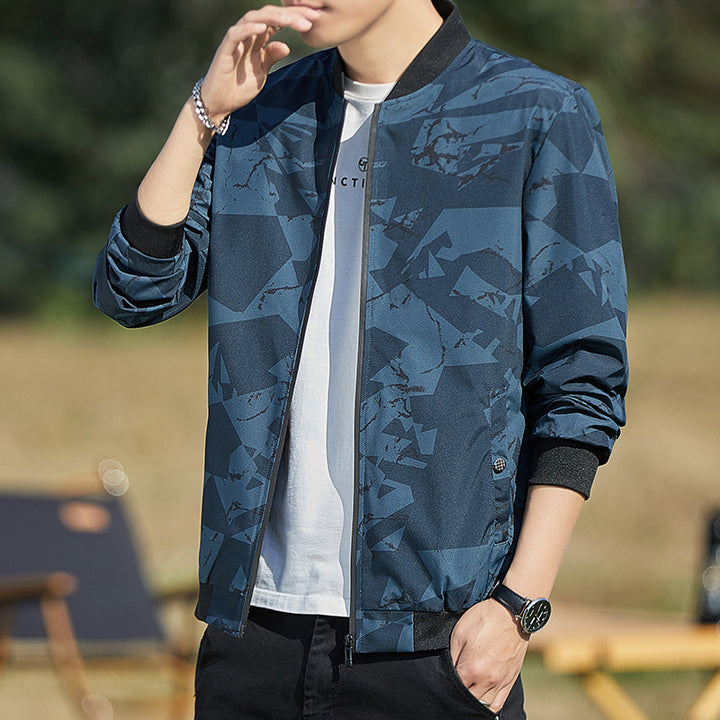 Men's Stand Collar Thin Camouflage Jacket