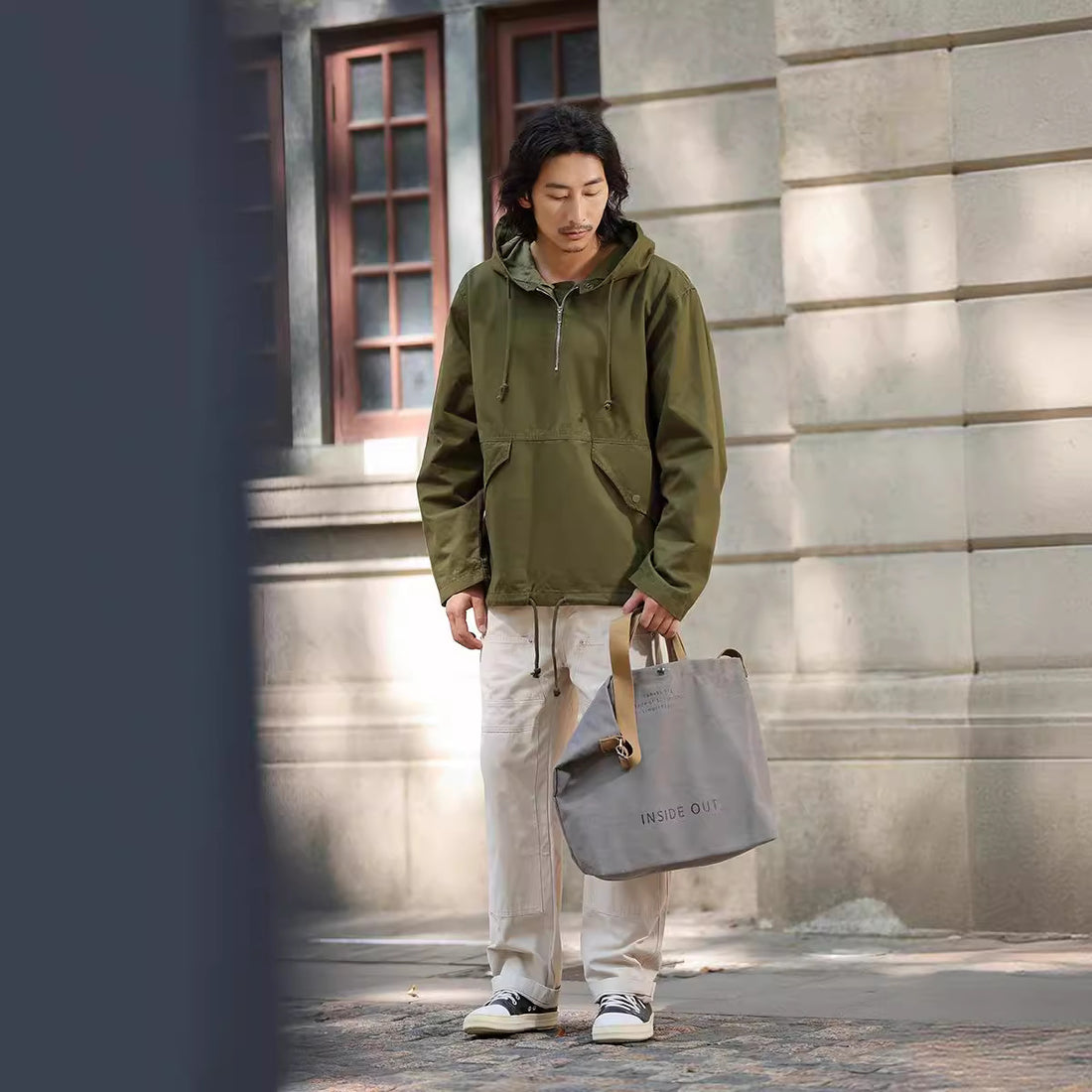 Hooded Camouflage Outdoor Trench Jacket
