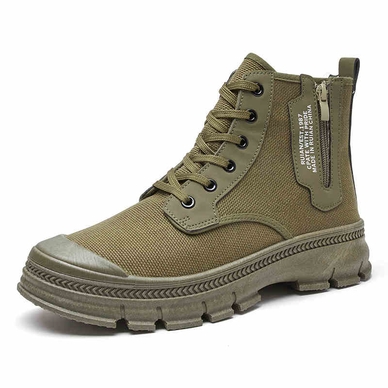 Men's Side Zipper High-top Shoes