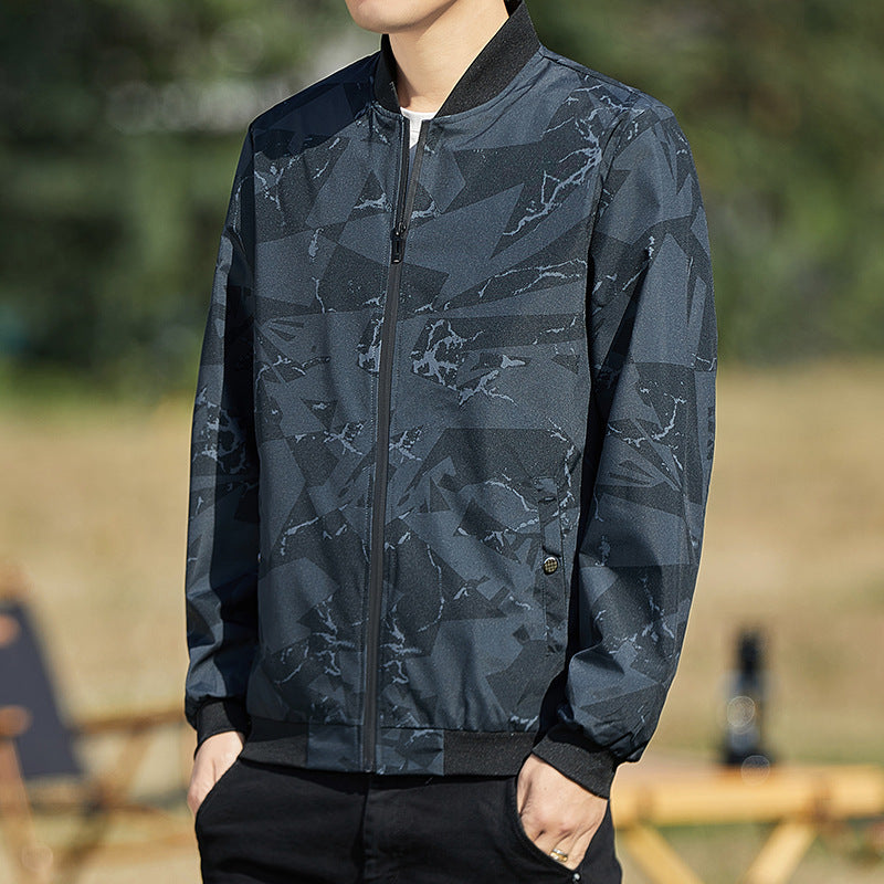 Men's Stand Collar Thin Camouflage Jacket