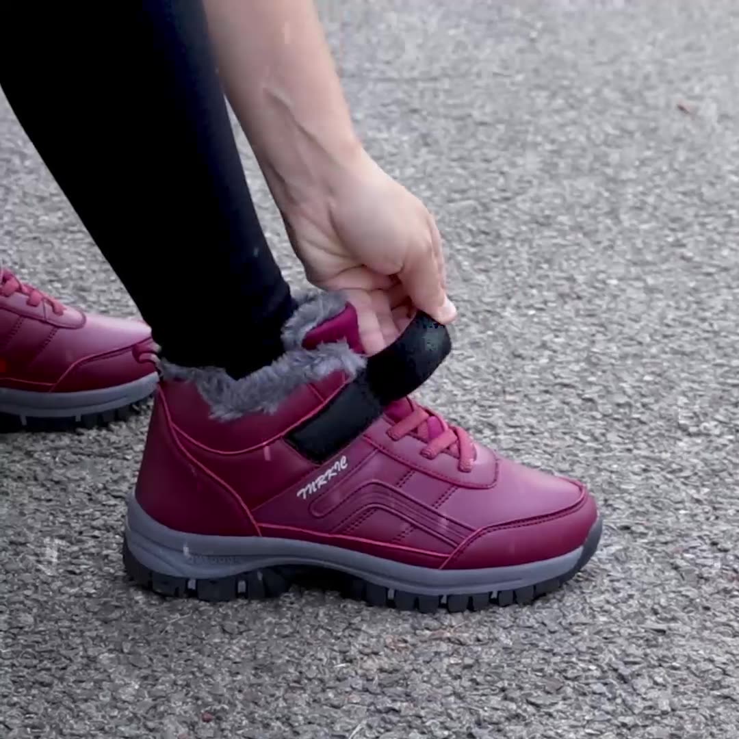 Winter Men Warm Plush Velcro Snow Boots