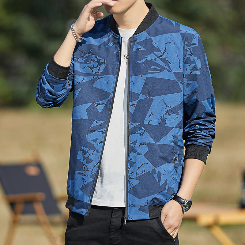 Men's Stand Collar Thin Camouflage Jacket