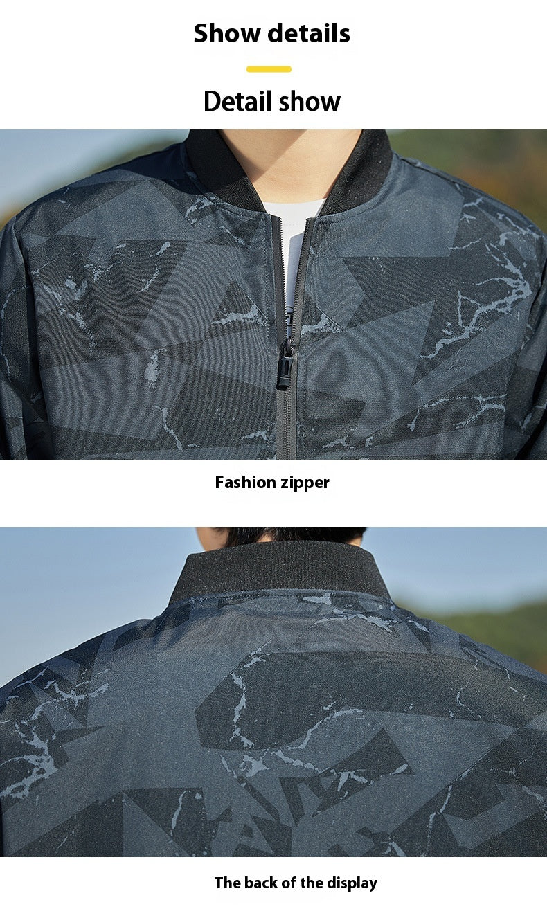 Men's Stand Collar Thin Camouflage Jacket