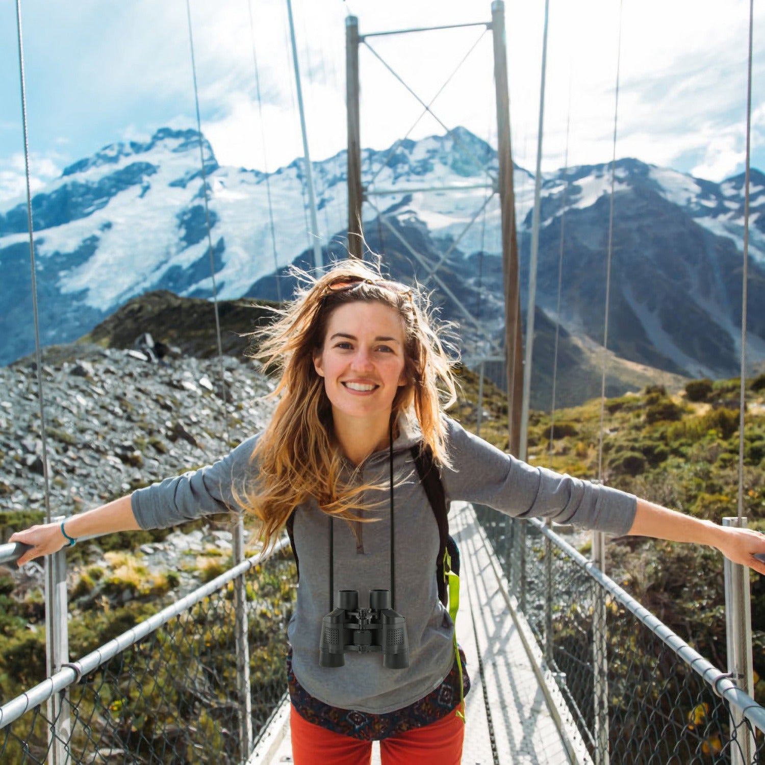 Portable HD Binoculars With FMC Lens Low Light Night Vision Telescope For Bird Watching Hunting Sports Events Concerts Adventure With Shoulder Strap Bag For Spring Summer Outdoor Adventure